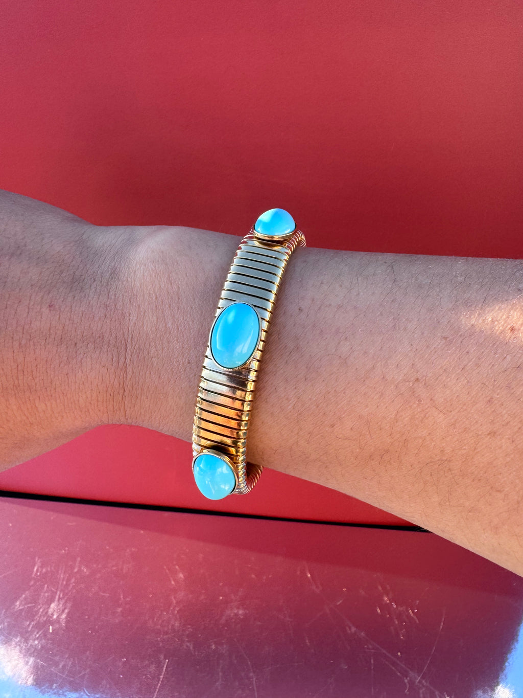 Bracciale luce meditteranea in pasta di turchese