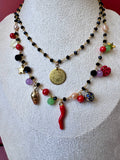 Collana doppio filo con cornetto