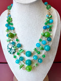 Collana cameo verde su resina