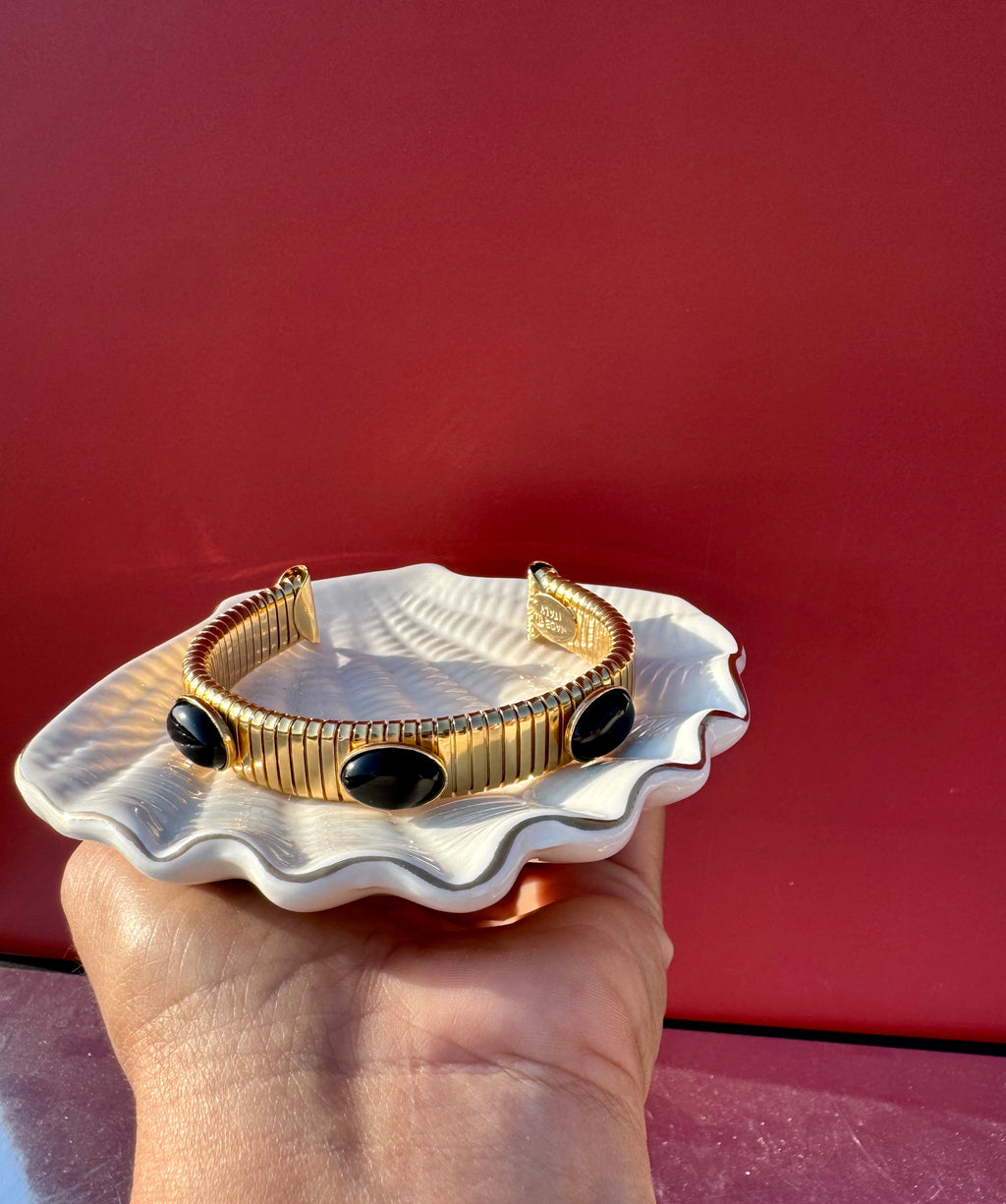 Bracciale luce mediterranea in Agata nera