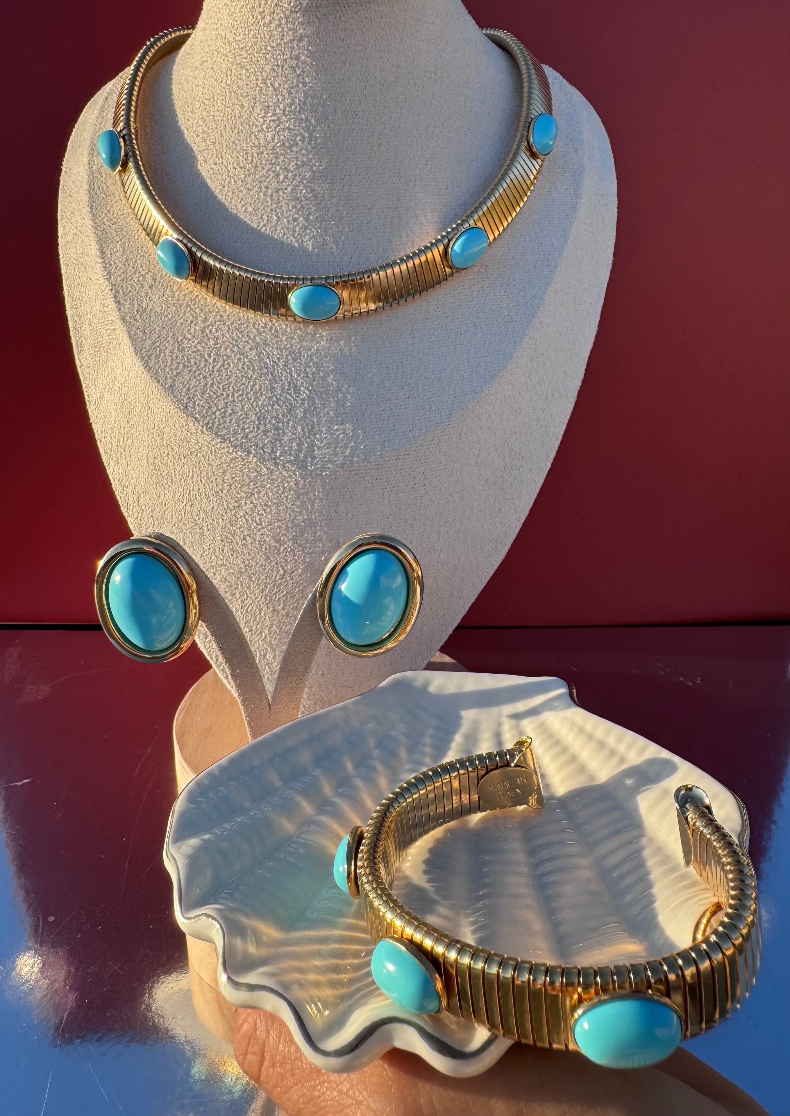 Collana luce meditteranea in pasta di turchese