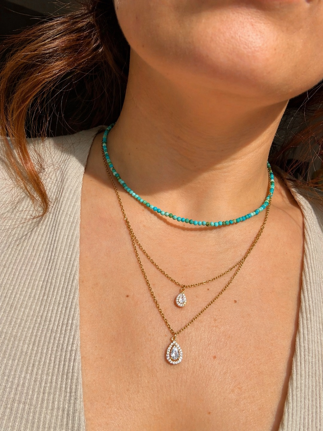 Collana doppia goccia chic