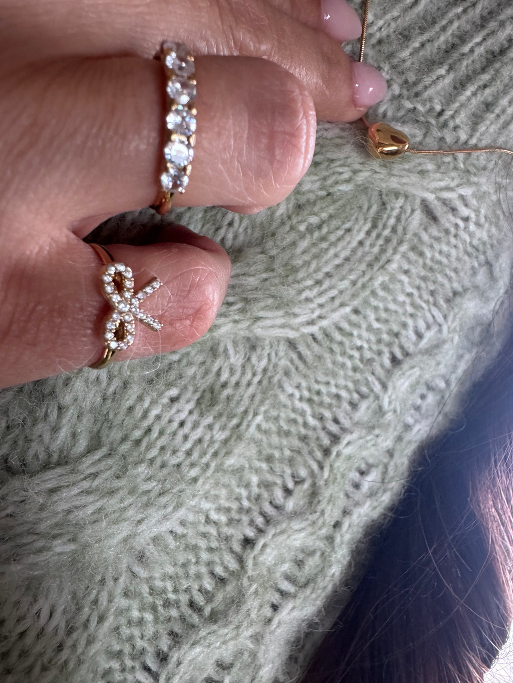 Pinky fiocco strass