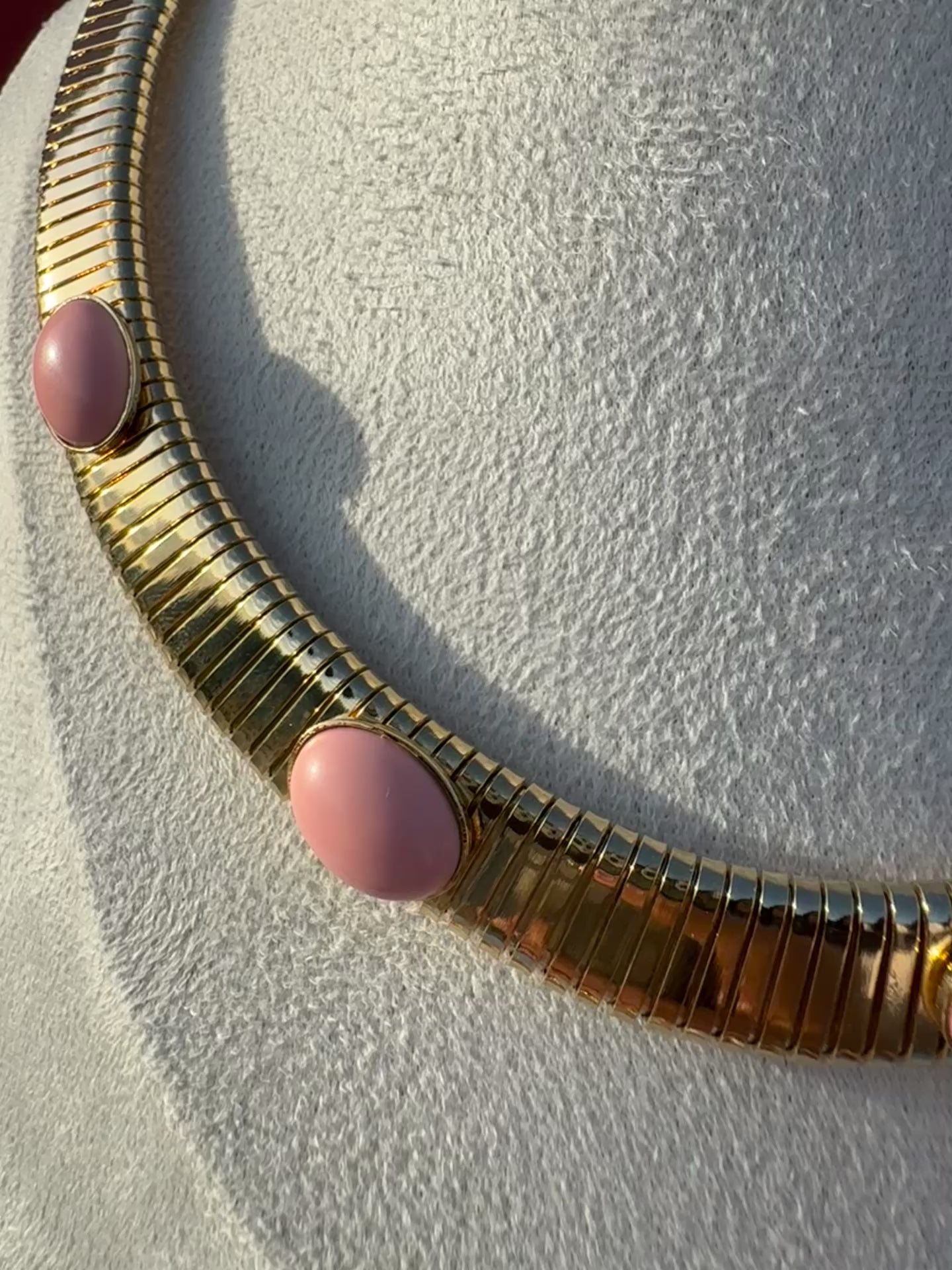 Collana luce meditteranea in pasta di corallo rosa
